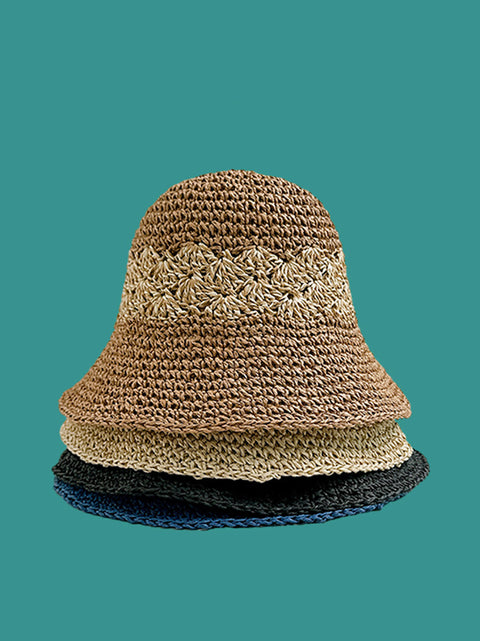 Women Summer Artsy Straw Sunproof Fishman Hat