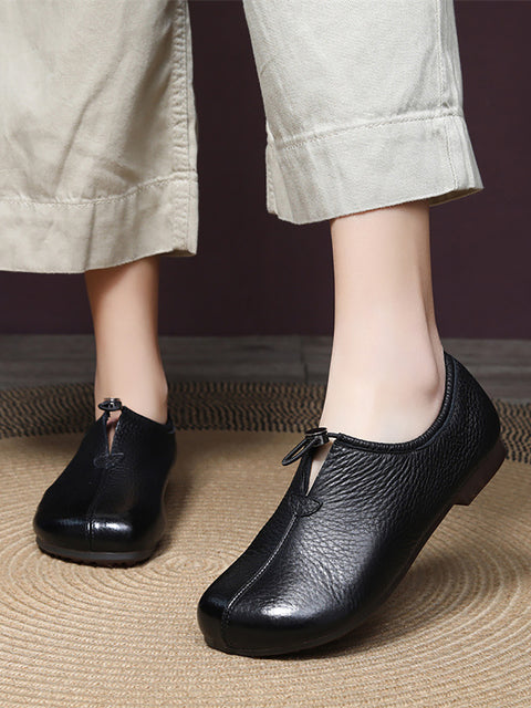 Women Spring Casual Genuine Leather Low Heel Shoes