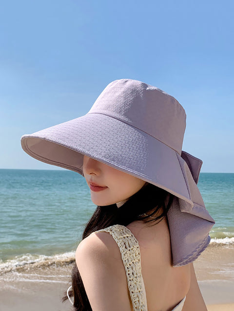 Women Casual Summer Sunproof Bowknot Shawl Hat