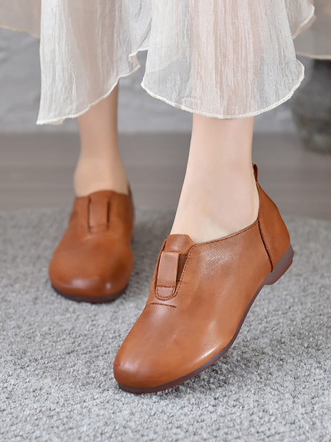 Women Artsy Genuine Leather Low Heel Shoes