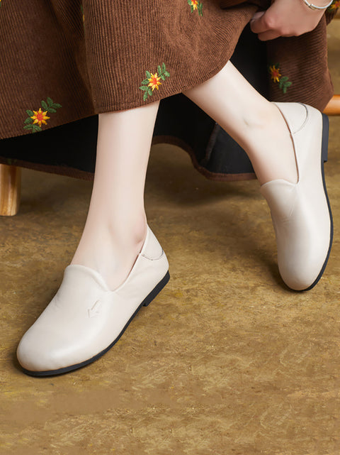 Women Casual Soft Genuine Leather Low Heel Shoes