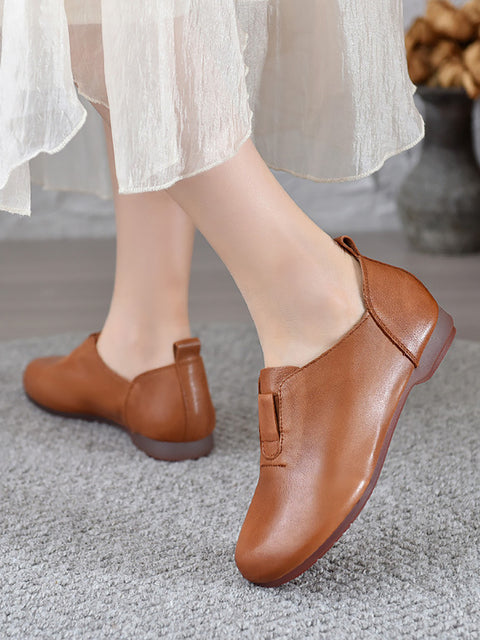 Women Artsy Genuine Leather Low Heel Shoes