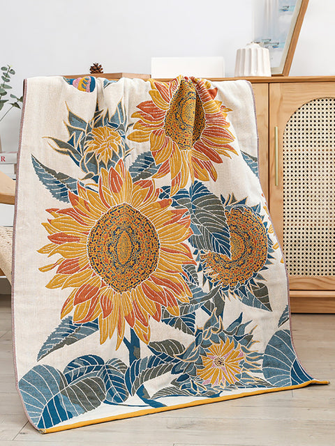 100%Cotton Sunflower Jacquard Bath Towel