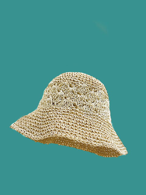 Women Summer Artsy Straw Sunproof Fishman Hat