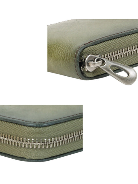 Vintage Genuine Leather Zipper Multifunction Wallet