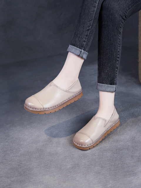 Women Vintage Casual Soft Leather Flat Shoes