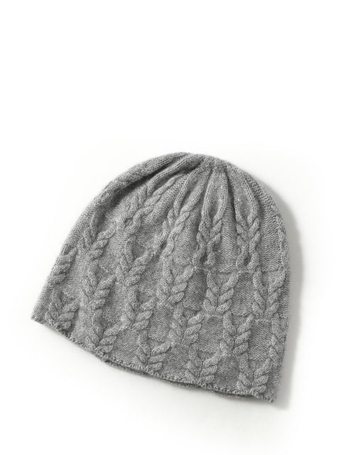 Women Vintage Soft Twist Knit Warm Hat