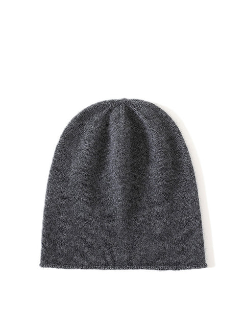 Women Casual Solid Warm Hemming Knit Hat