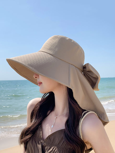 Women Casual Summer Sunproof Bowknot Shawl Hat