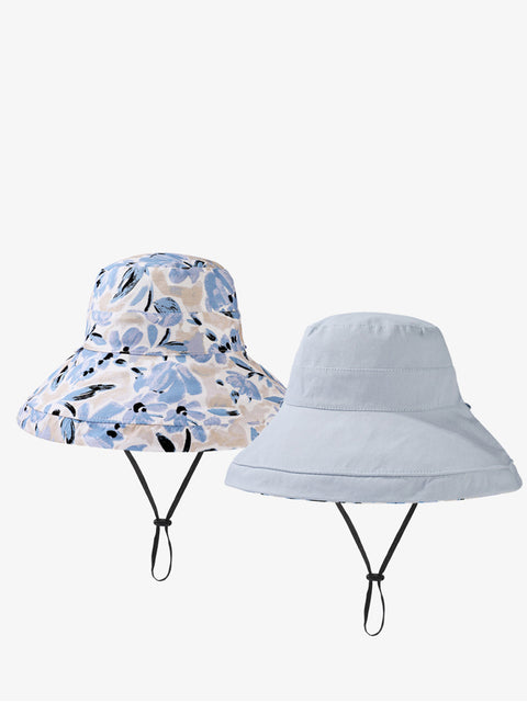 Women Summer Flower Dual-side Wearing Sunproof Hat