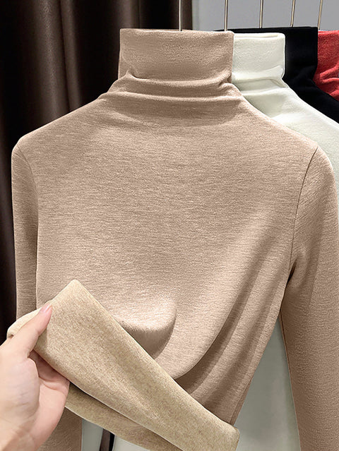 Women Winter Casual Warm Turtleneck Base Blouses