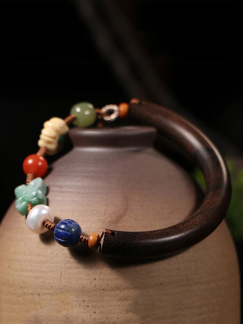 Women Ethnic Wooden Bead Handmade Bracelet