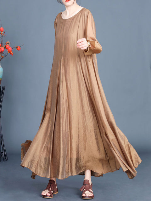 Women Spring Artsy Solid Irregular Hem Dress