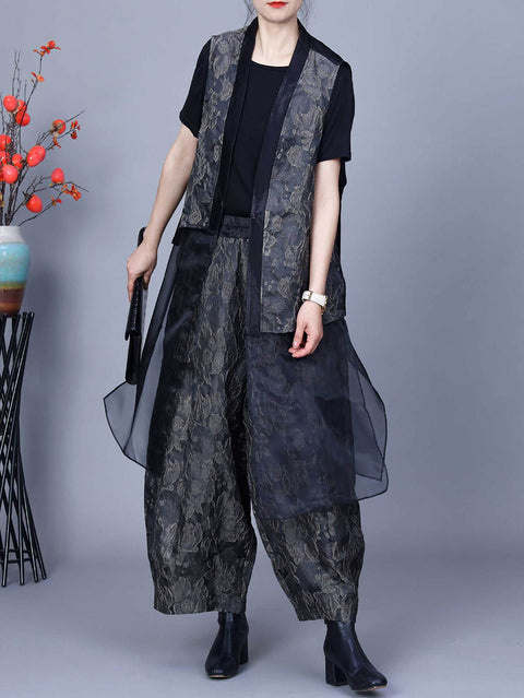 Women Vintage Flower Print Spring Loose Harem Pants