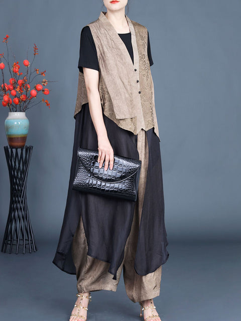 Women Summer Artsy Irregular Spliced Flower Vest