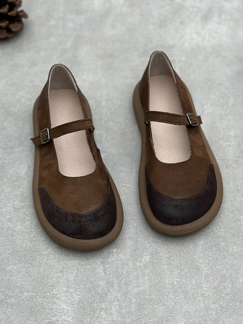 Women Genuine Leather Suede Leather Flat Shoes