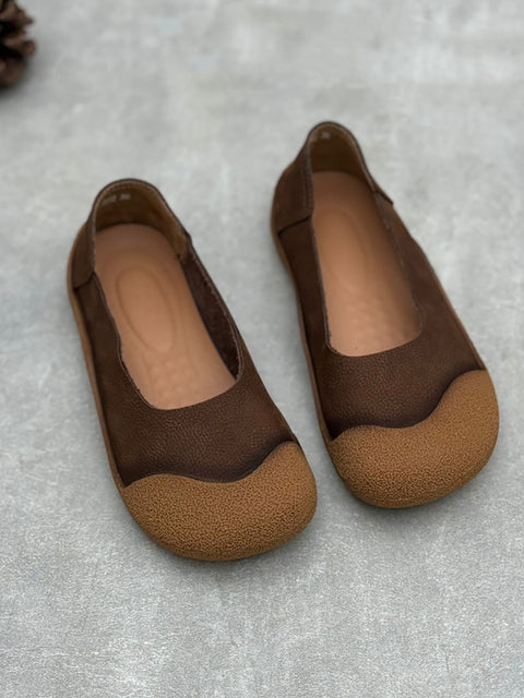 Women Summer Soft Genuine Leather Flat Shoes