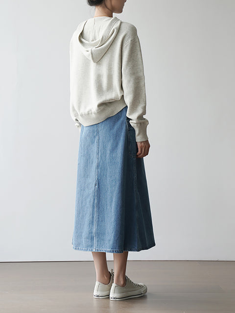 Women Spring Casual Washed Denim A-Shape Skirt