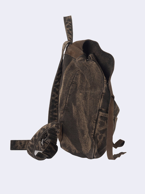 Vintage Leather Canvas Large Capacity Backpack