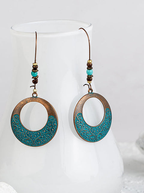 (2 pairs)Bohemian Alloy Engraving Exquisite Pattern Earrings