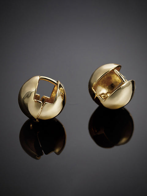 Retro Simple Plated Ball Ear Studs